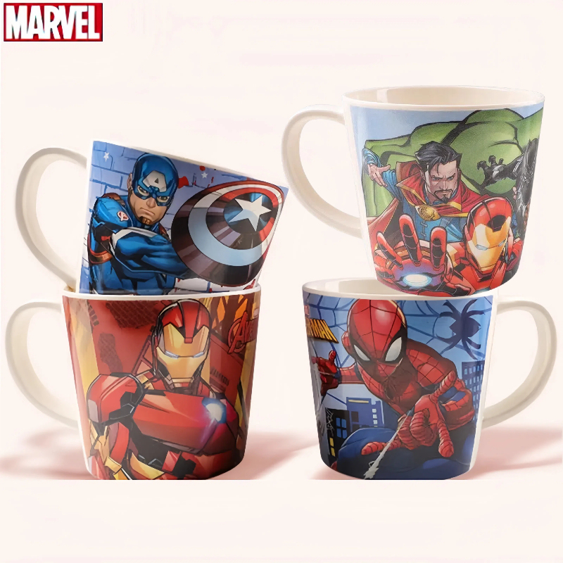 Marvel Spider-Man Kidsren's Milk Cup Made of Melamine Material, Cartoon High-Looking Iron Man Household Baby Boy Water Cup