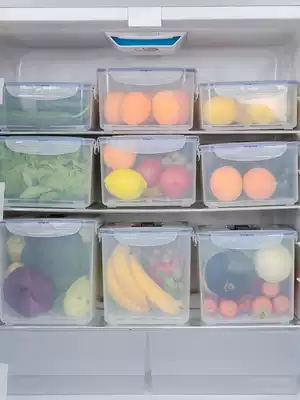 Le button large capacity storage box plastic lunch box fruit refrigerator frozen fresh-keeping box sealed box moisture-proof box