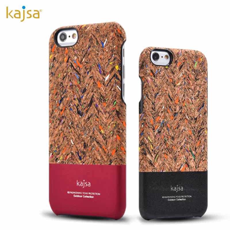 kajsa Outdoor Collection Corkwood Carnival Wood Pattern PU Leather Hard Case Cover for Apple iPhone 7 Plus & iPhone 7