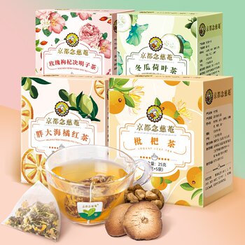 Kyoto Nian Ci an Loquat, Honeysuckle, Pang Da Hai, Orange Black Tea, Throat-Soothing Cassia Seed, Winter Melon, Oolong Tea, Health-Preserving Tea Bags