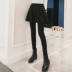 Quần legging nữ mặc 2018 thu đông mới màu đen cộng với nhung dày ấm áp váy váy giả hai quần thun ôm nữ cao cấp Quần tây thường