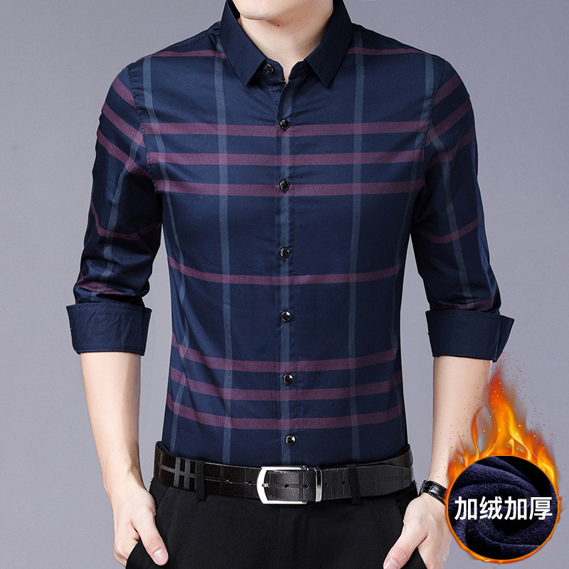 Thomy Tivin/托米迪文2019新款男士衬衫加绒保暖时尚百搭帅潮流73