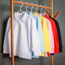 Childrens T-shirt long sleeve cotton white lapel boys polo shirt girls base shirt Primary School school uniform customization