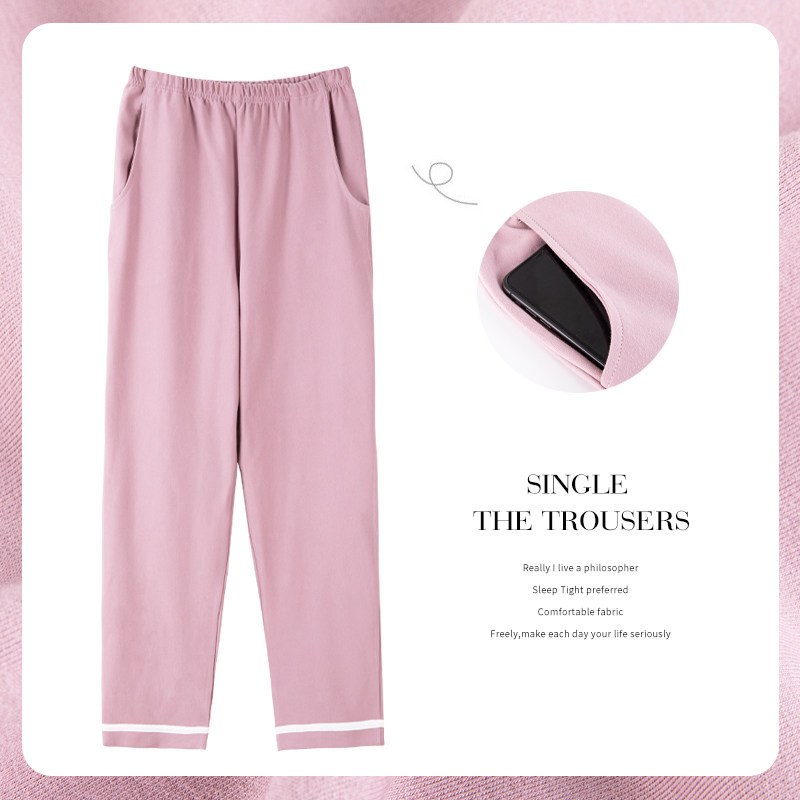 Sleeping Pants Woman Long Pants Pure Cotton Loose Home Pants Single Large Size Cotton Silk Air-conditioning Pants Full Cotton Spring Autumn Summer Thin