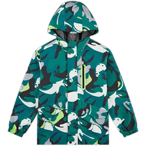 Jordan Childrens Clothing Boys Jackets 2024 New Childrens Outdoor Jackets Water-Repellent Big Childrens Spring and Autumn Hooded Jackets