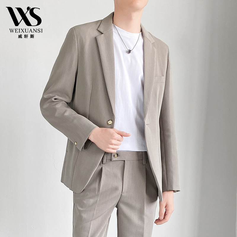 Weixuansi Weixuansi Suit Set Autumn Professional Casual Loose Korean Style Small Blazer Jacket for Men 2203