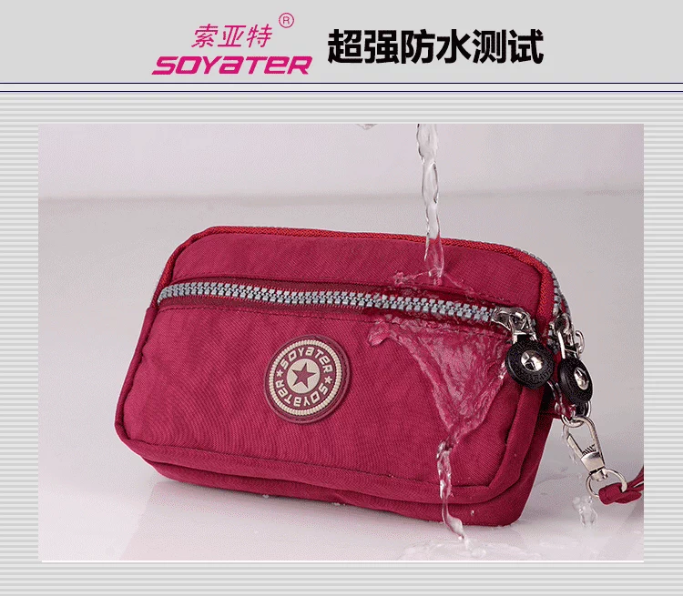 2017 túi xách tay mới ba lớp dây kéo mini nylon vải túi đổi khăn tay điện thoại di động túi nhỏ