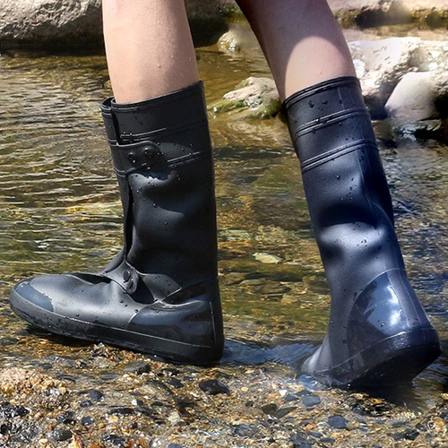 悦鹰 Водонепроницаемая обувь и одежда мужская зимняя зимняя зимняя зимняя зимняя крышка для дождевых дождевых кроссовок Черная технология