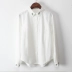 Xuân 2018 cotton mới Nhật Bản nhỏ lá tươi thêu áo sơ mi trắng dài tay nữ thời trang hoang dã tự canh sơ mi trắng nữ Mùa xuân