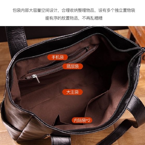 Genuine leather women's bag large bag women's 2023 new trendy Korean version versatile simple large-capacity atmospheric shoulder handbag