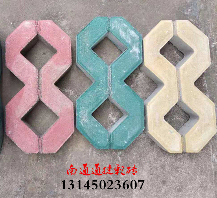 Permeable brick stall with grass brick eight-word brick Dutch brick bread brick Nantong manufacturer cement color brick