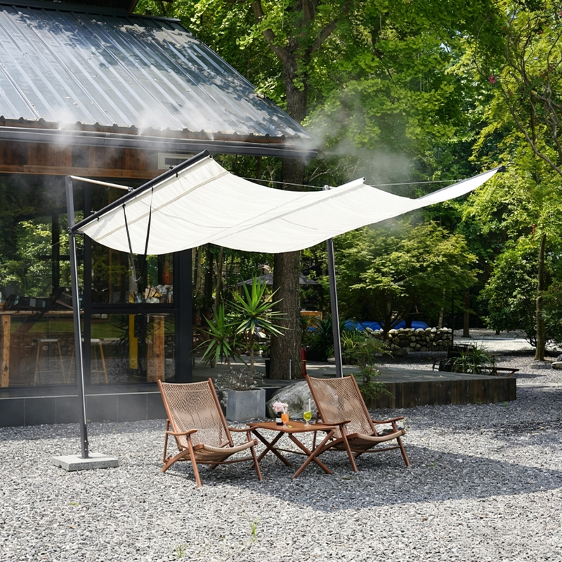 Aimeijia Outdoor Patio Sunshade Retractable Awning Terrace Garden Parasol Balcony Sun Umbrella Hanging Cloud Sail