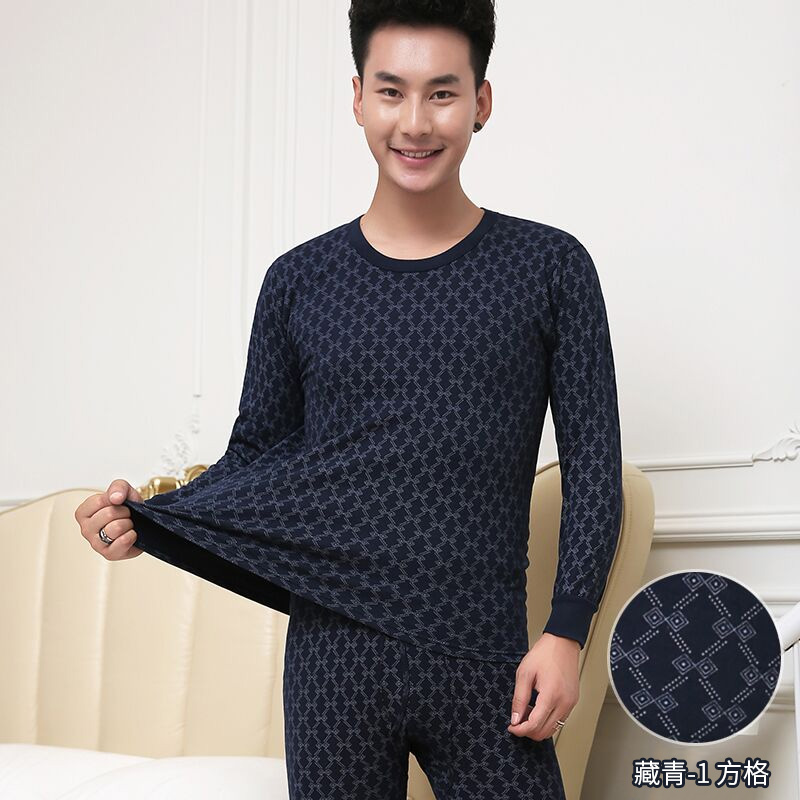 quần cotton quần áo mùa thu mùa thu mens đáy phù hợp với tuổi trung niên bông cơ bản áo len cỡ lớn ấm mỏng đồ lót nam