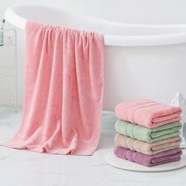 Bamboo pulp fiber bath towel thickened solid color bath towel soft and comfortable absorbent big bath towel
