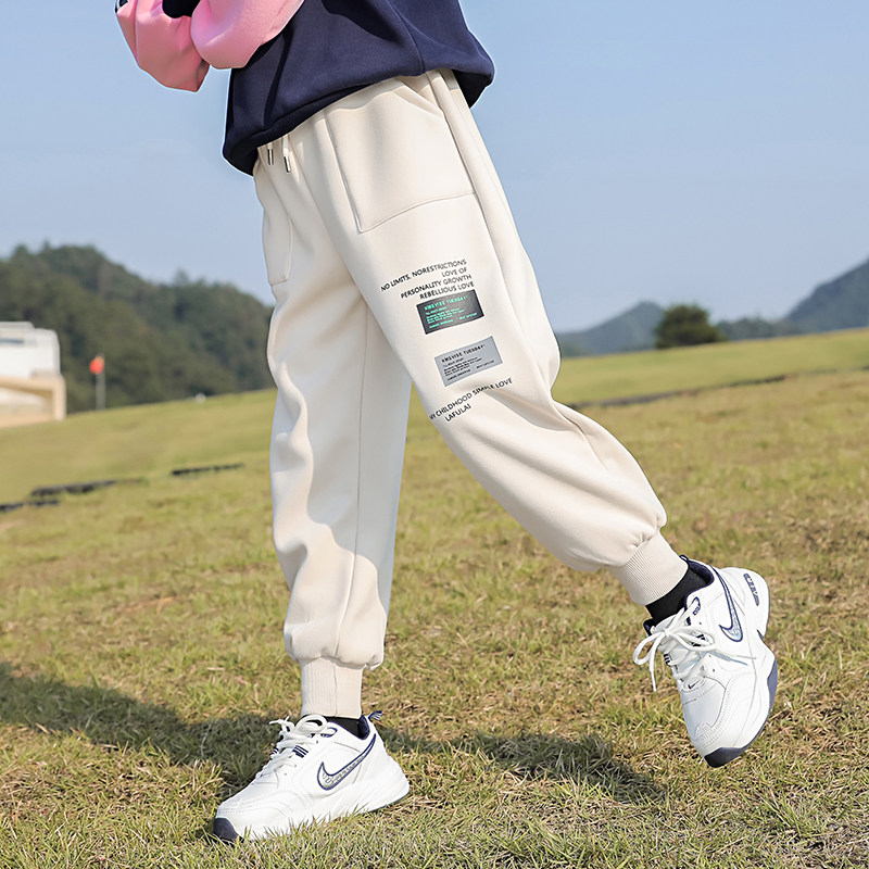 Girls sports pants wear autumn and winter casual children winter pants in 2023 new children plus thickening