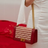 Красная небольшая сумка для невесты, коллекция 2023, изысканный стиль, в стиле Шанель