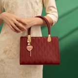 Красная вместительная и большая сумка через плечо для невесты для матери, подарок на день рождения