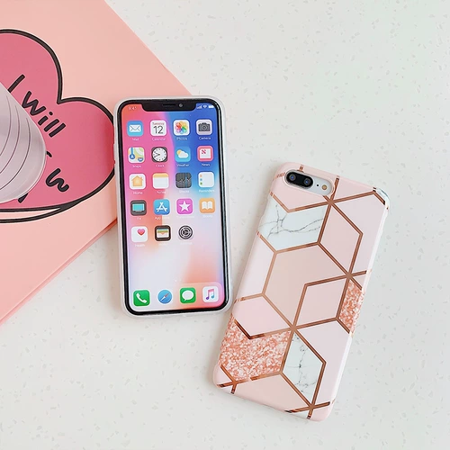 Apple, геометричный мраморный чехол для телефона, креативная защитная сумка, свежий модный защитный чехол *S, защита при падении, iphone, 7plus, женский стиль, популярно в интернете