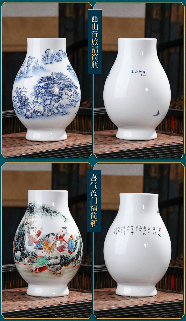 Jingdezhen big vase expressions using wide ceramic flower arranging water raise household TV ark, place of the sitting room porch decoration