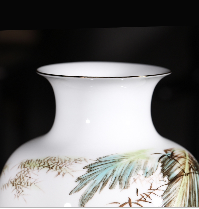 Jingdezhen ceramics vase furnishing articles flower arranging new Chinese style living room live figure gift porcelain home decoration arts and crafts