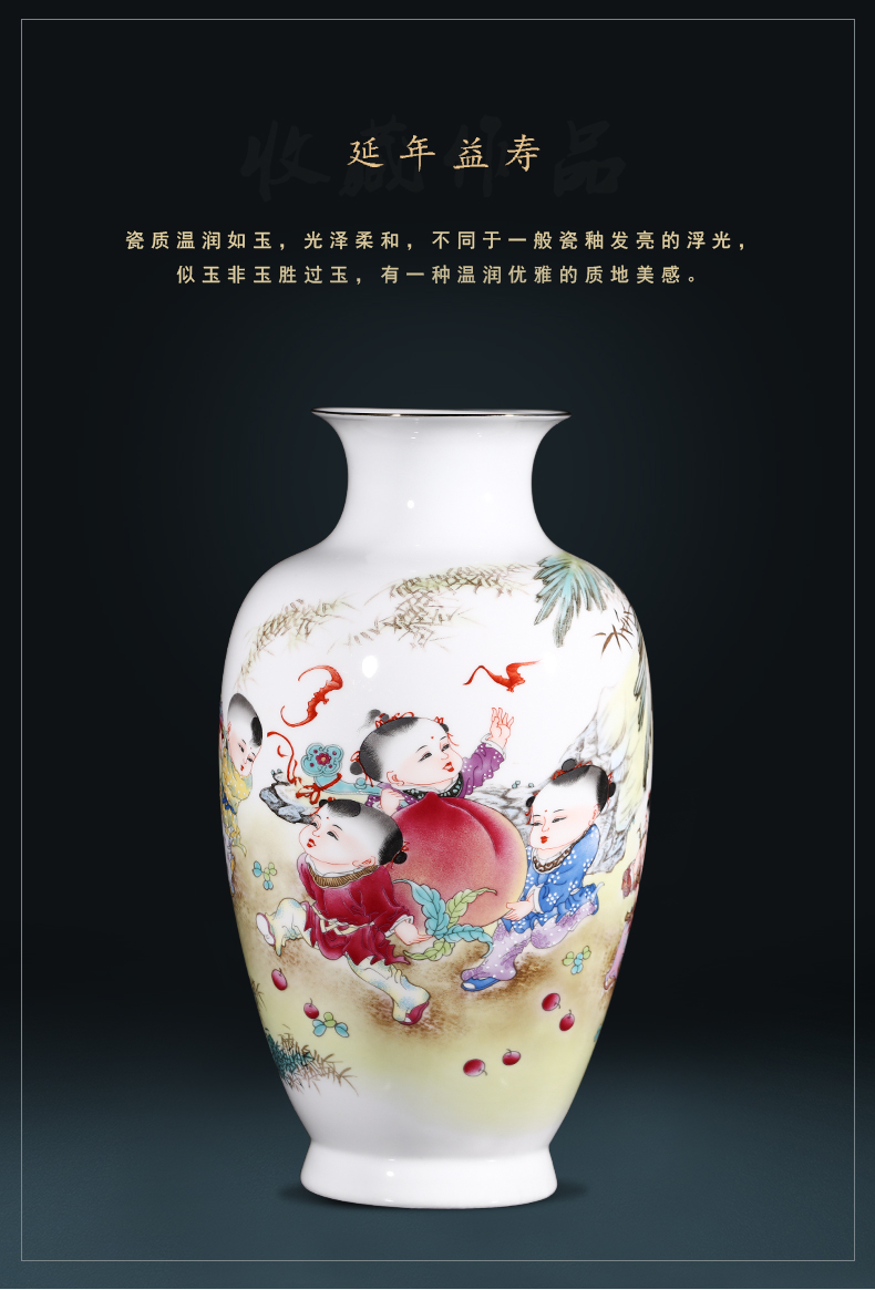 Jingdezhen ceramics vase furnishing articles flower arranging new Chinese style living room live figure gift porcelain home decoration arts and crafts