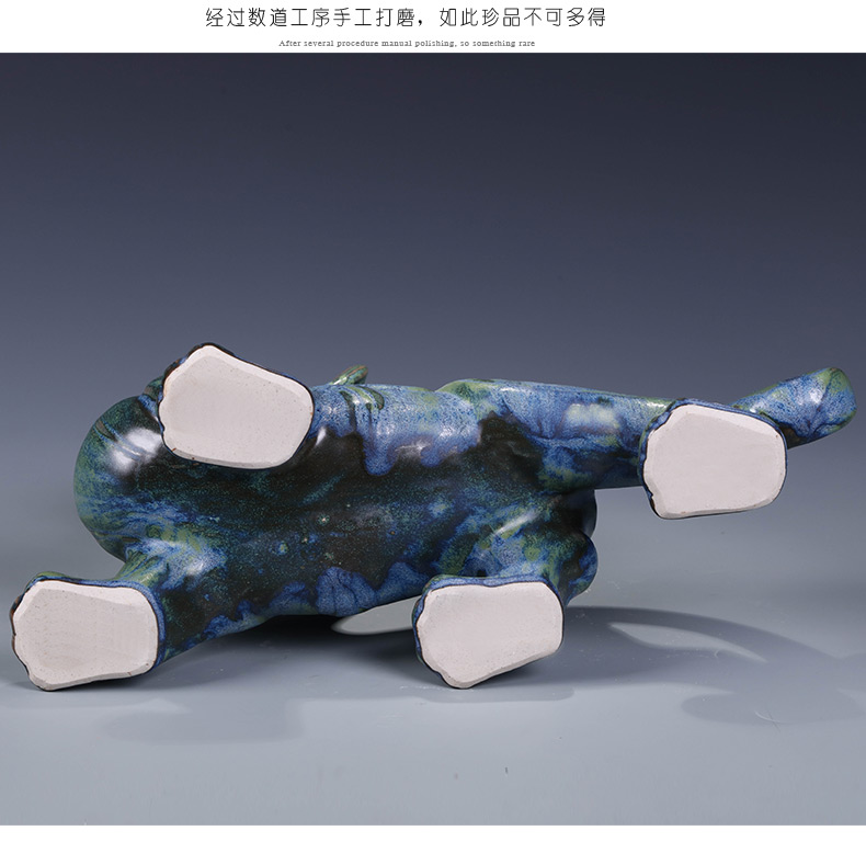 New Chinese style of jingdezhen ceramics and bronze, the mythical wild animal furnishing articles town house feng shui living room decoration