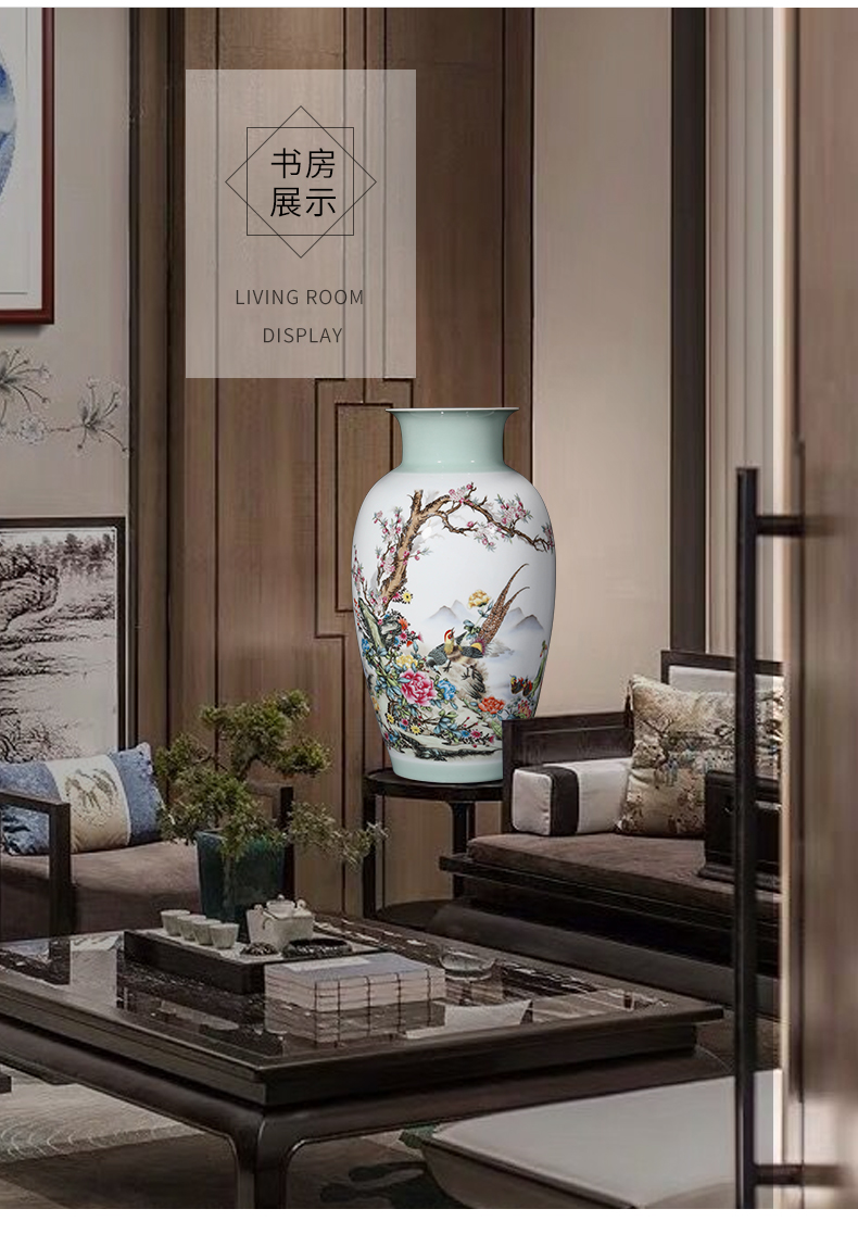 New Chinese style of jingdezhen ceramics powder enamel vase flower arranging I household furnishing articles, the sitting room porch decoration
