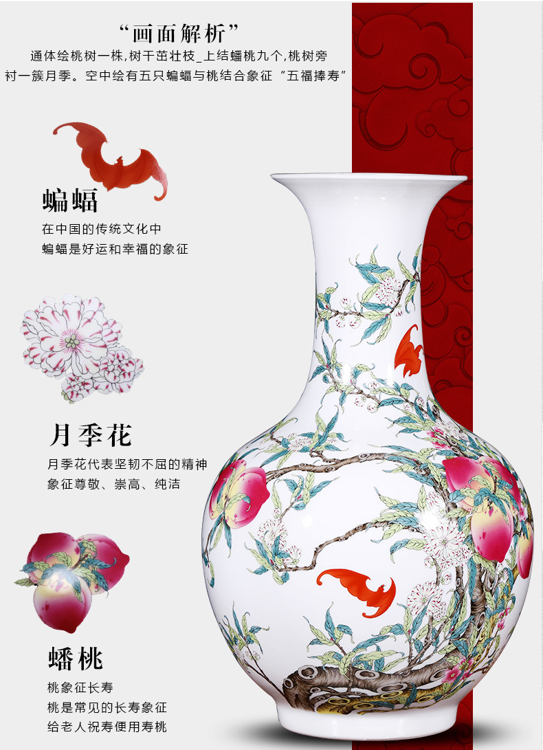 Jingdezhen ceramics imitation qianlong live figure vase large household of Chinese style of the sitting room porch place ornament