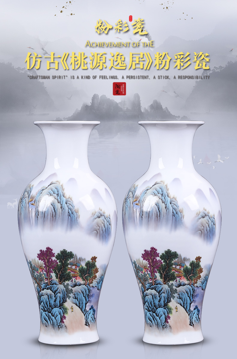 Jingdezhen ceramics, vases, flower arrangement of new Chinese style living room lucky bamboo wine rich ancient frame home furnishing articles