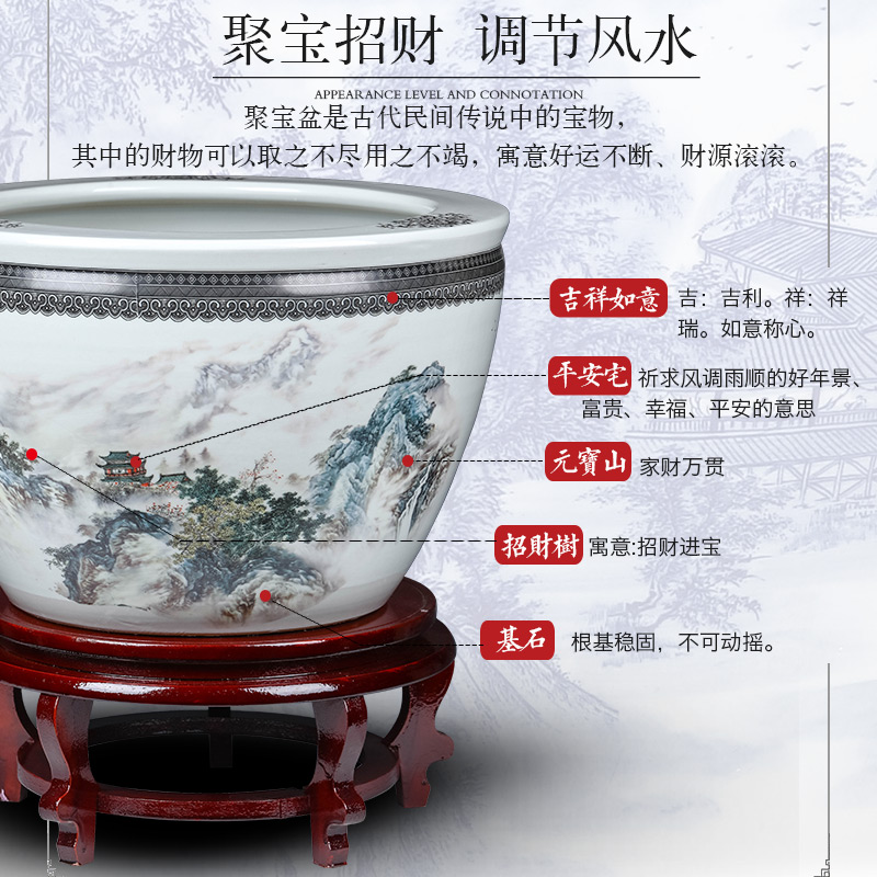 Jingdezhen ceramics basin of the sitting room aquarium to raise water lily lotus is suing garden kind of cycas miniascape extra large flower pot