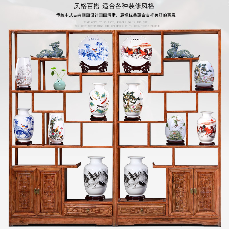 Rich ancient frame of jingdezhen ceramics vase home wine ark, adornment furnishing articles sitting room small handicraft decoration arranging flowers