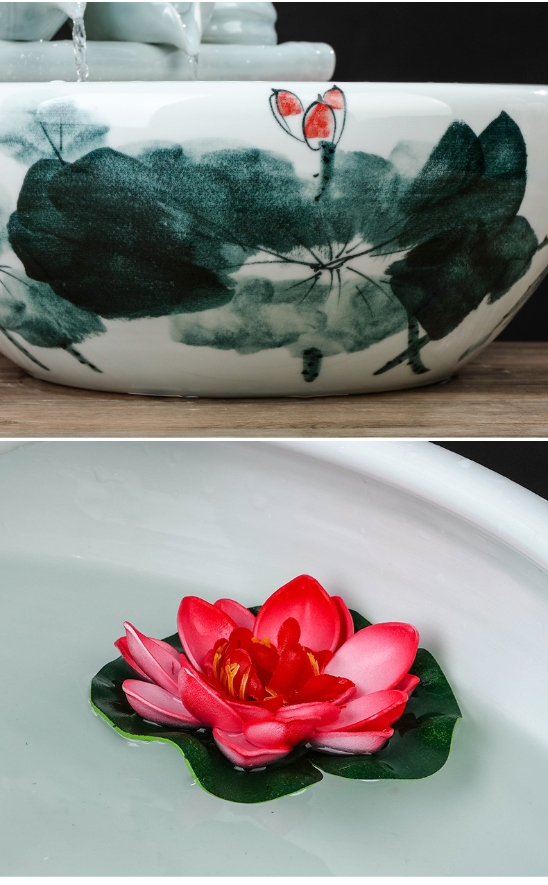 Jingdezhen ceramics modern Chinese style living room office fish basin creative furnishing articles home decoration aquarium water