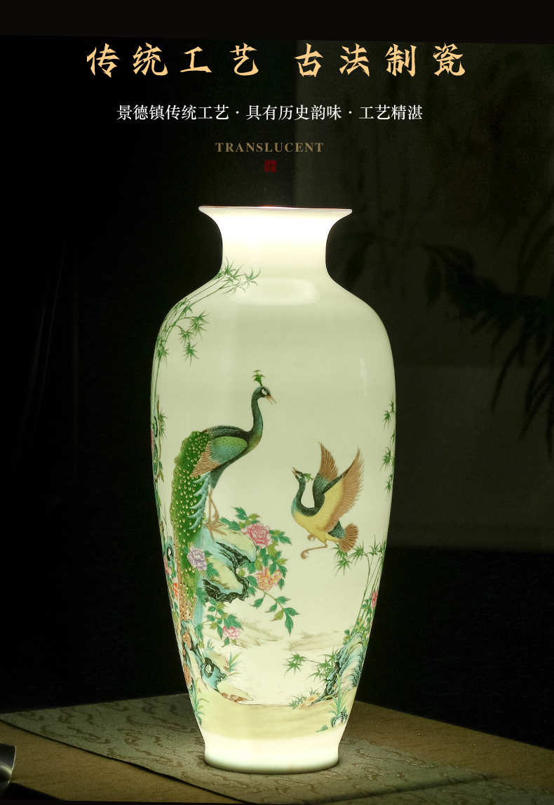 Jingdezhen ceramic powder enamel vase furnishing articles of the new Chinese style household, sitting room porch wine TV ark, flower decorations