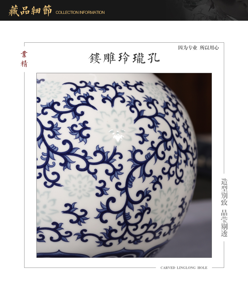 Jingdezhen blue and white ceramics and exquisite ipads porcelain vase flower arranging new Chinese style living room home wine ark, adornment furnishing articles