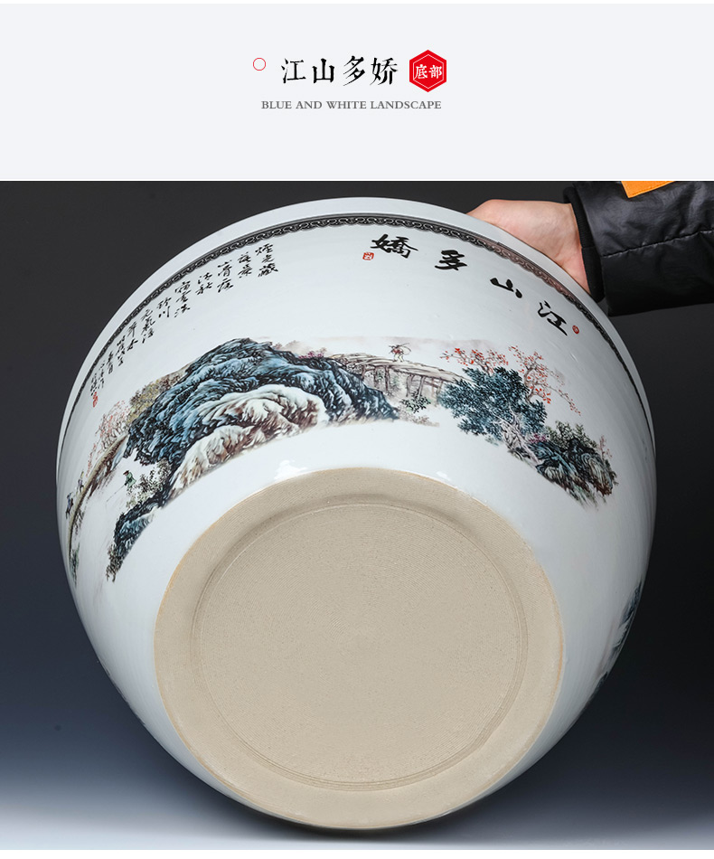 Jingdezhen ceramics basin of the sitting room aquarium to raise water lily lotus is suing garden kind of cycas miniascape extra large flower pot