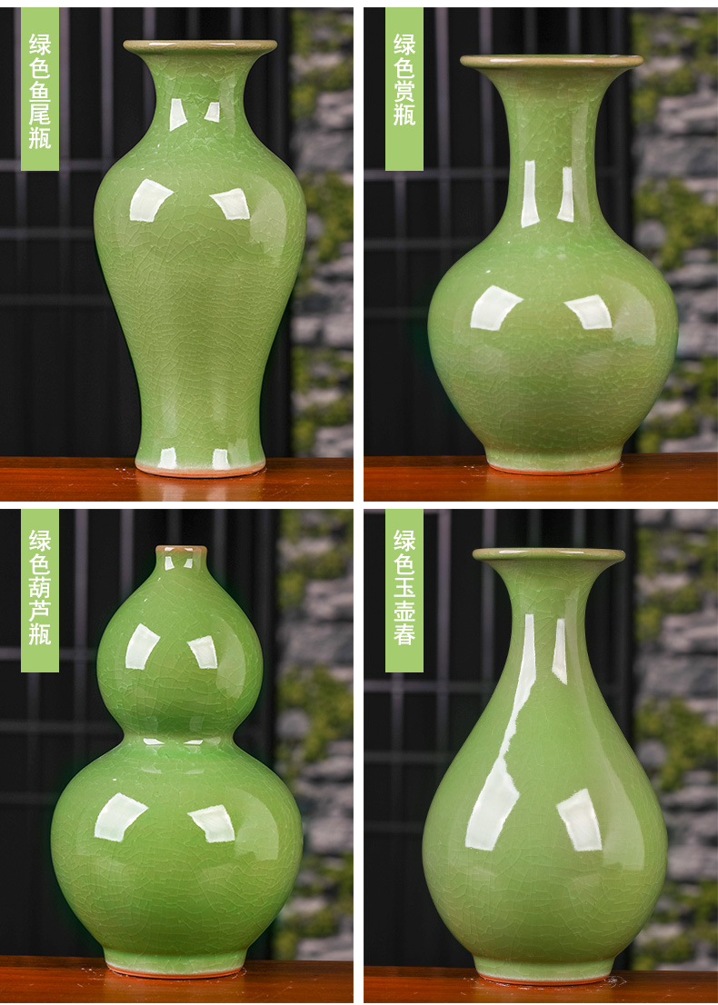 Jingdezhen ceramics craft idea crackle vases, flower arranging furnishing articles antique Chinese style living room decoration decoration