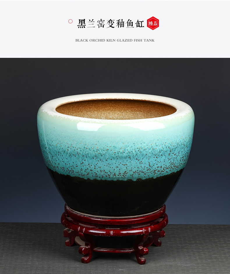 Jingdezhen ceramic flower pot oversized retro goldfish bowl lotus lotus sitting room is suing garden tree cylinder