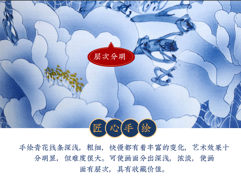 Jingdezhen ceramics hand - made ground of blue and white porcelain vase large furnishing articles sitting room TV ark, hotel decoration