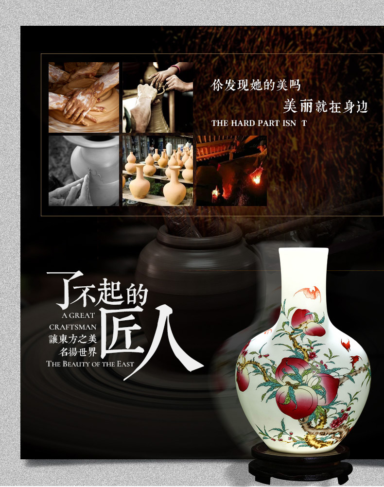 Jingdezhen ceramics live figure vase Chinese flower arranging adornment home sitting room TV ark, handicraft furnishing articles