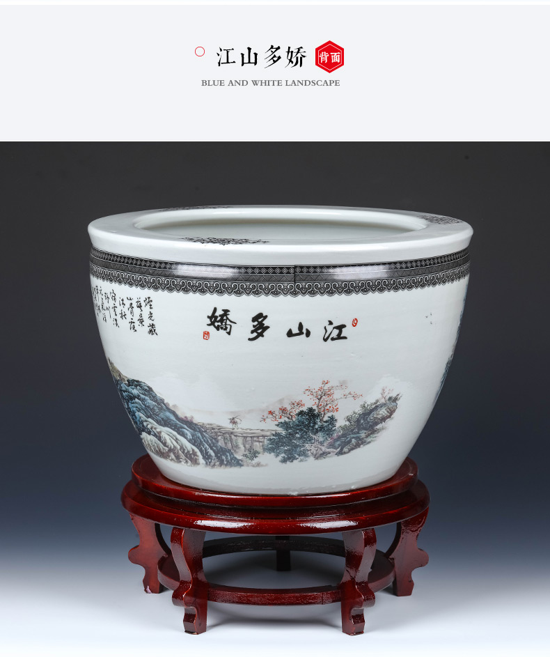 Jingdezhen ceramics basin of the sitting room aquarium to raise water lily lotus is suing garden kind of cycas miniascape extra large flower pot