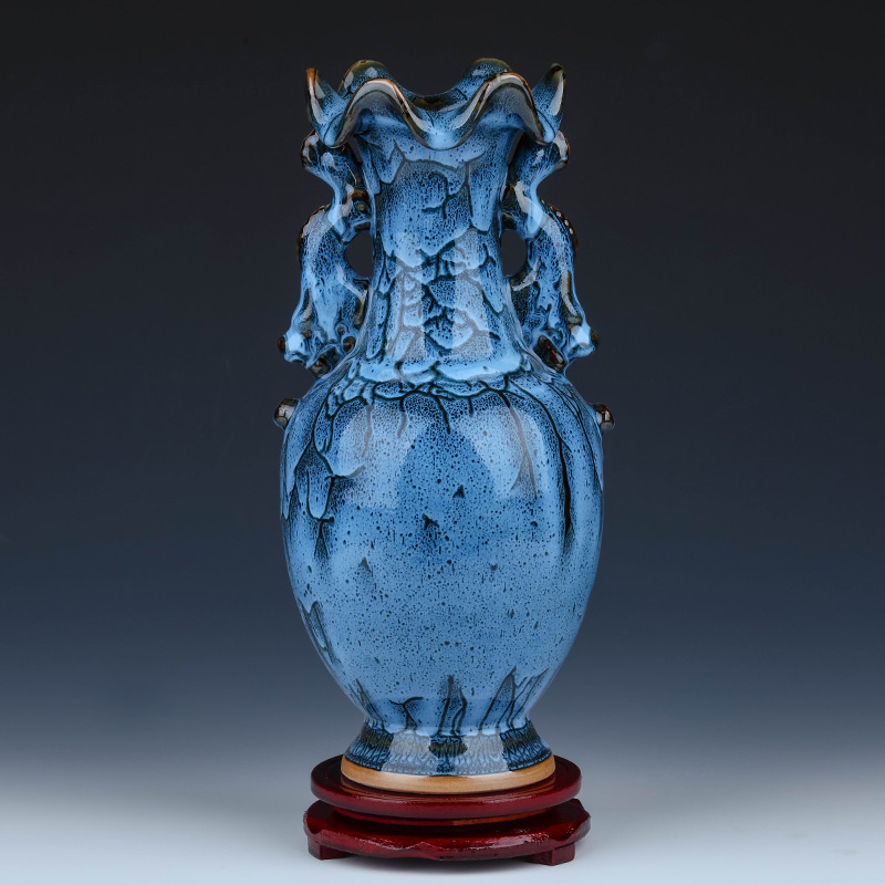 Archaize of jingdezhen ceramics up with jun porcelain vases, flower arranging furnishing articles sitting room of rich ancient frame of Chinese style household ornaments