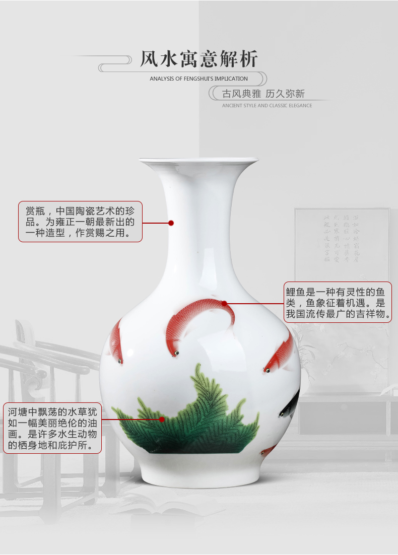 Jingdezhen ceramics powder enamel more vase furnishing articles year after year flower arranging new Chinese style living room home wine ark, adornment