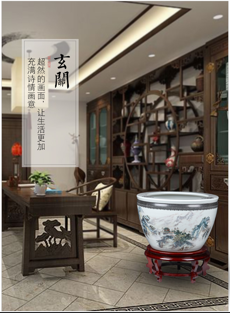 Jingdezhen ceramics basin of the sitting room aquarium to raise water lily lotus is suing garden kind of cycas miniascape extra large flower pot