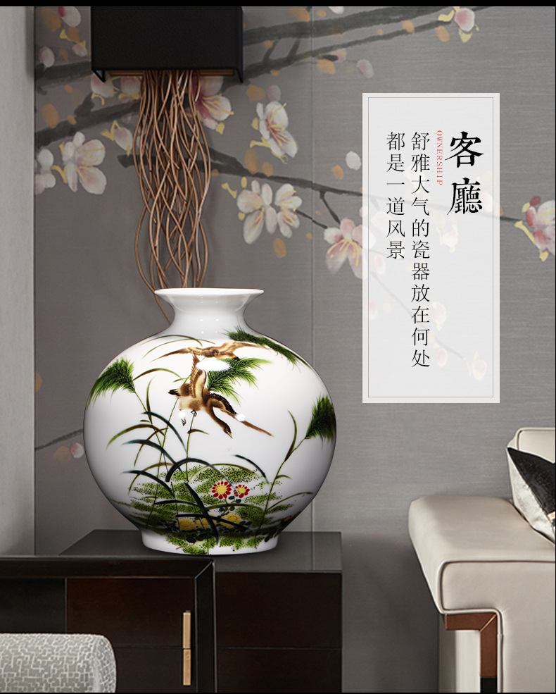 Small flower arranging jingdezhen ceramic modern pastel new Chinese style household, sitting room porch table decoration vase furnishing articles