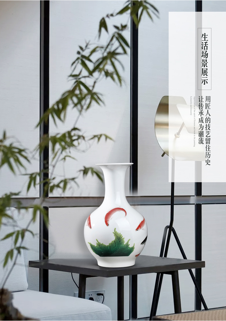 Jingdezhen ceramics powder enamel more vase furnishing articles year after year flower arranging new Chinese style living room home wine ark, adornment