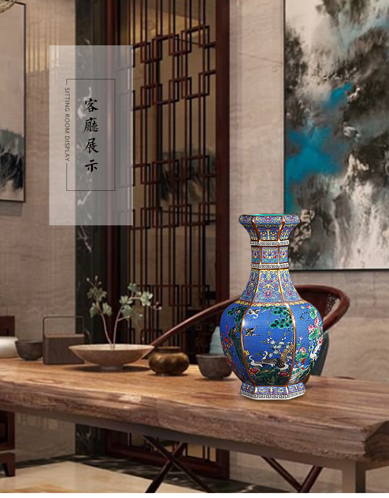 Jingdezhen porcelain qianlong fuels the vase flower arranging Chinese style household furnishing articles, the sitting room porch decoration