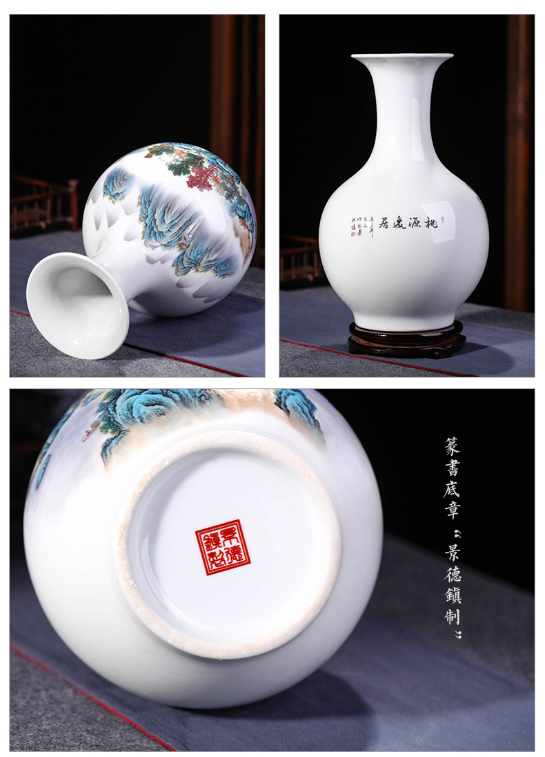 Jingdezhen ceramics powder enamel vase furnishing articles sitting room of TV ark, wine porch decoration of Chinese style household arranging flowers