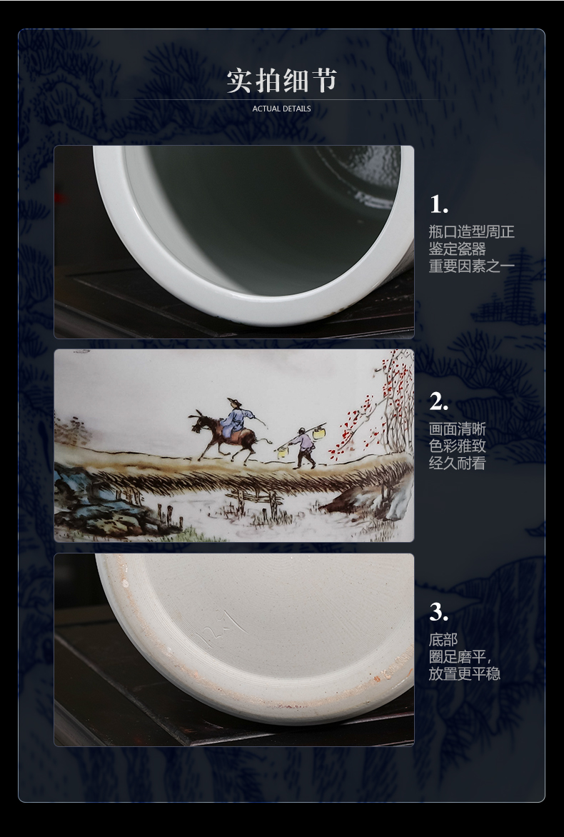 Jingdezhen ceramics receive tube scroll painting and calligraphy cylinder vase furnishing articles of Chinese style of calligraphy and painting the study large sitting room adornment