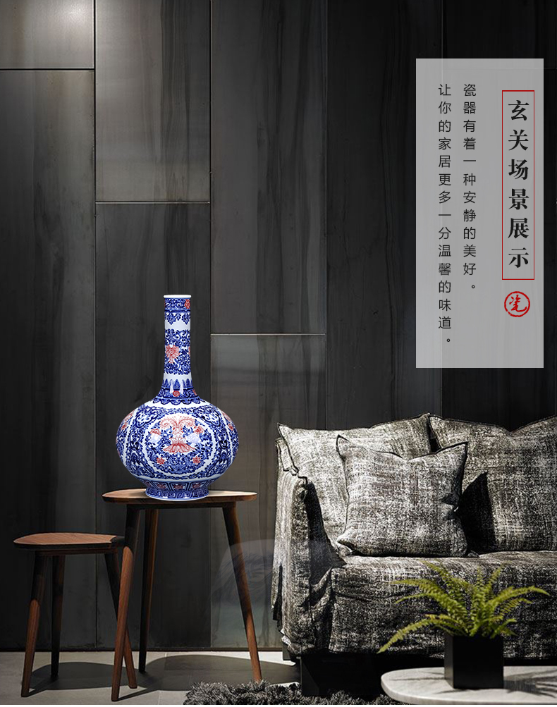 Jingdezhen ceramics hand - made of blue and white porcelain vases, flower arranging Chinese archaize sitting room porch ark, decorations furnishing articles