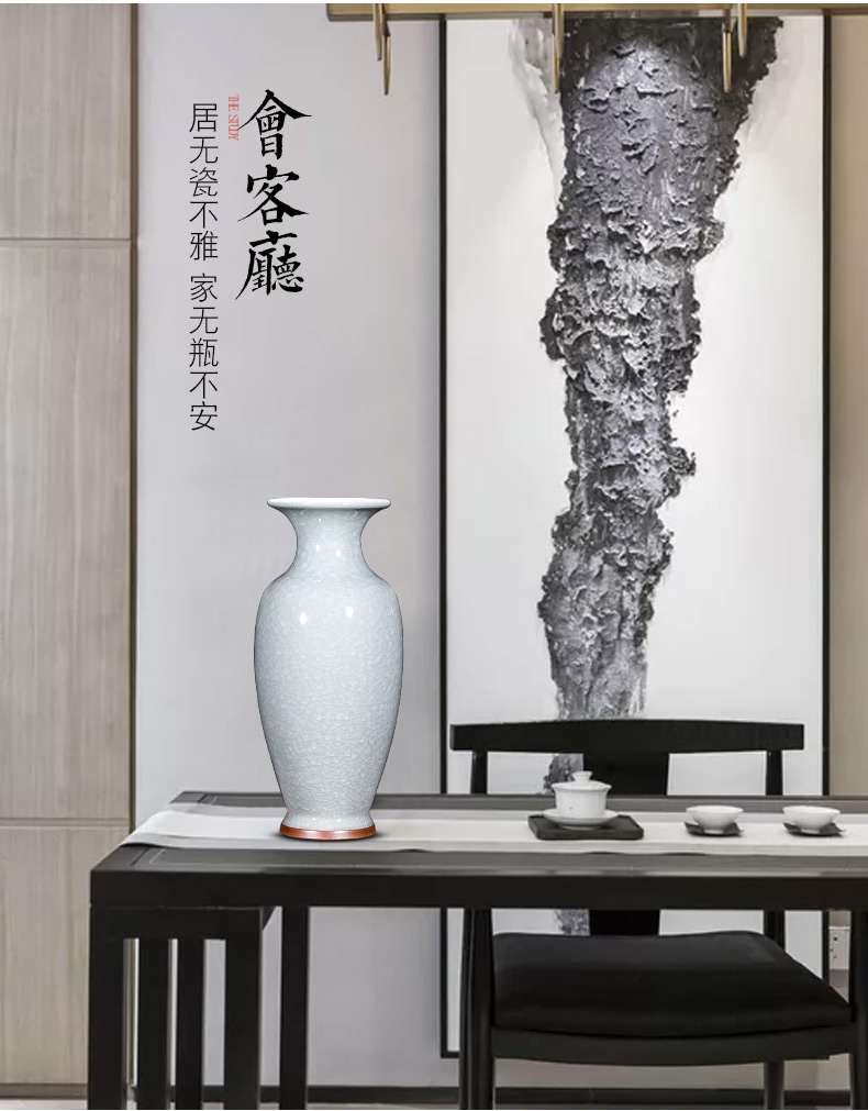 Jingdezhen ceramic jun porcelain vase flower arranging dried flowers, new Chinese style household furnishing articles, the sitting room porch rich ancient frame ornaments